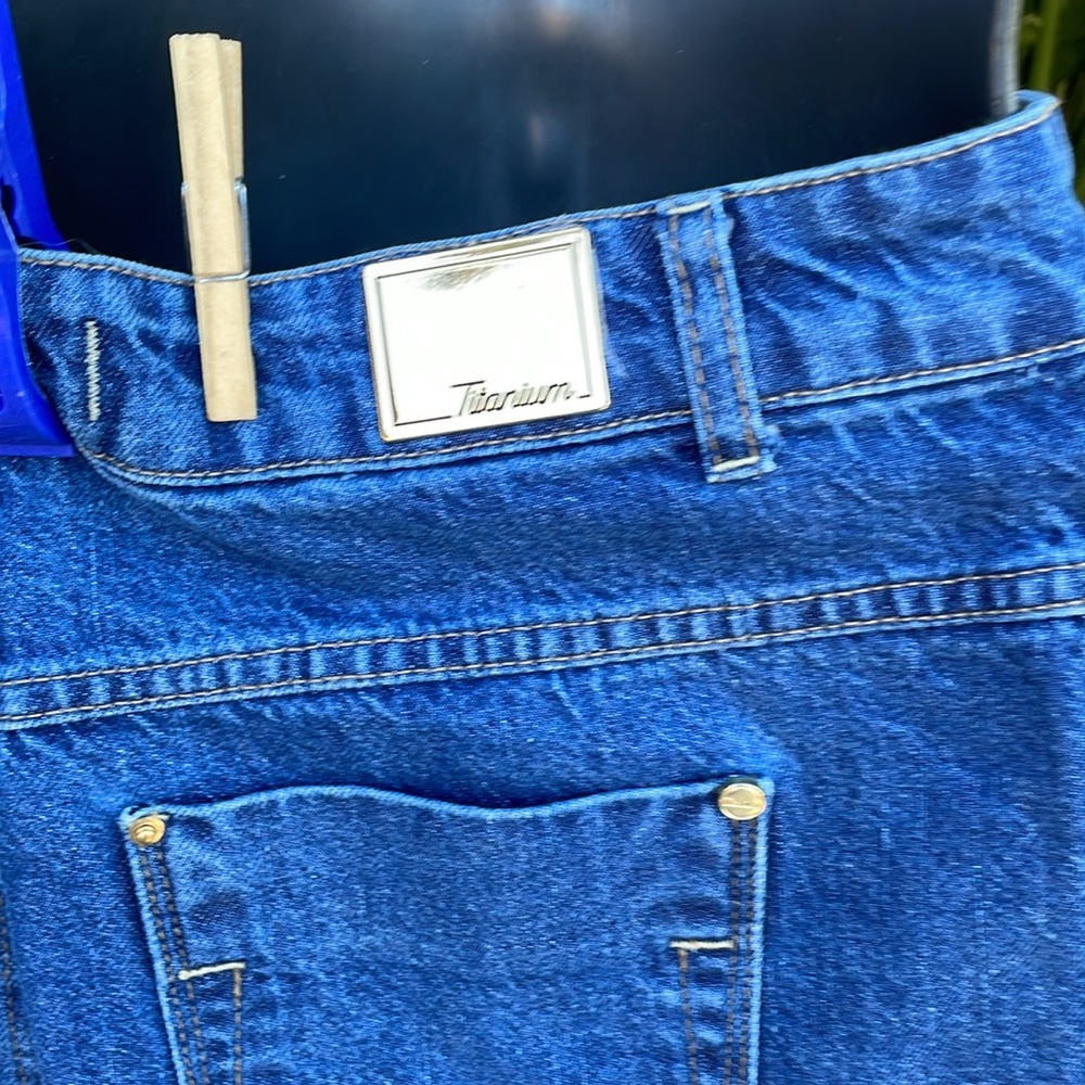 Titanium denim, pencil, asymmetric maxi skirt - Picture 4 of 10